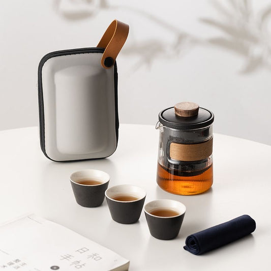 Mivoraa 2-in-1 Minimalist Portable Travel Glass Tea & Coffee Set