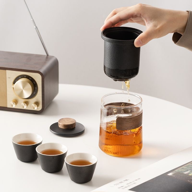 Mivoraa 2-in-1 Minimalist Portable Travel Glass Tea & Coffee Set