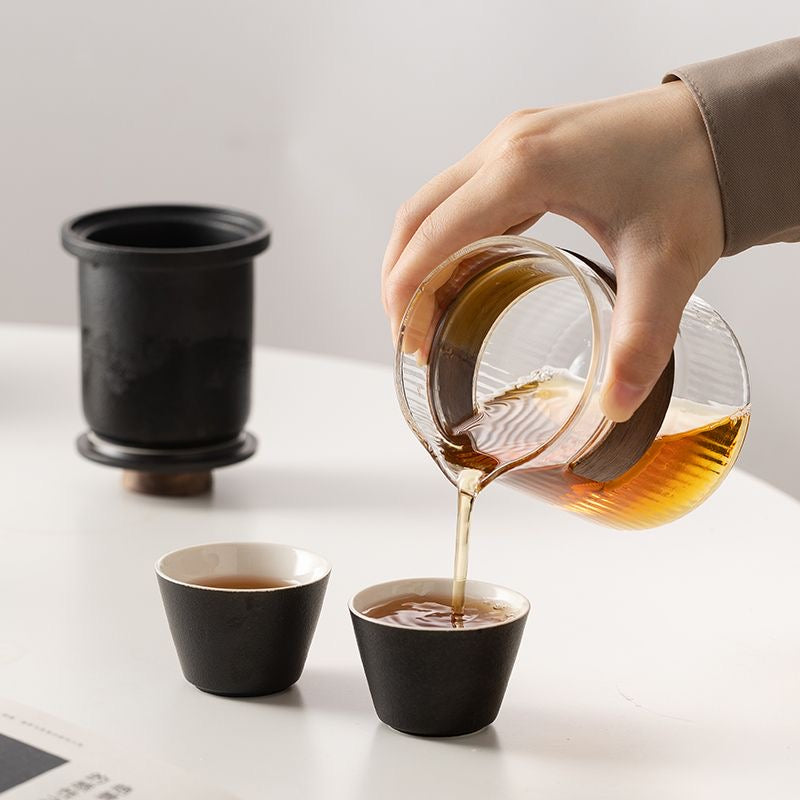 Mivoraa 2-in-1 Minimalist Portable Travel Glass Tea & Coffee Set