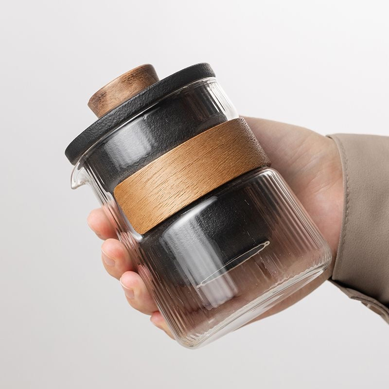 Mivoraa 2-in-1 Minimalist Portable Travel Glass Tea & Coffee Set